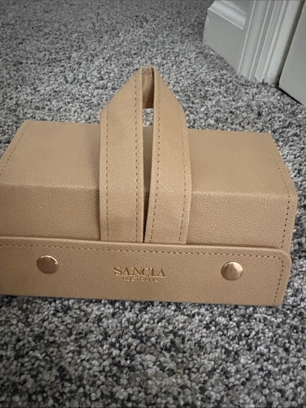 Sanola Australia Tan Cosmetic Travel Case with Top Handles